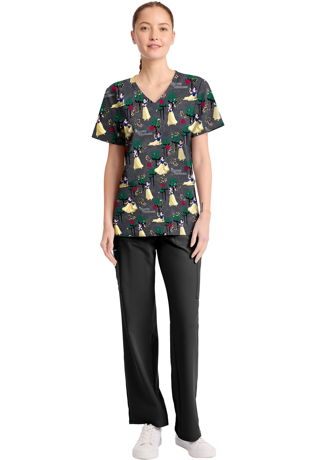 Tooniforms TF794 Print V-Neck Top Sending Kindness