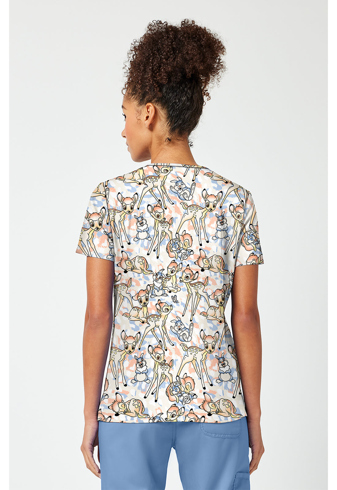 Tooniforms TF796 Women's Print V-Neck Scrub Top Fawn Over Me