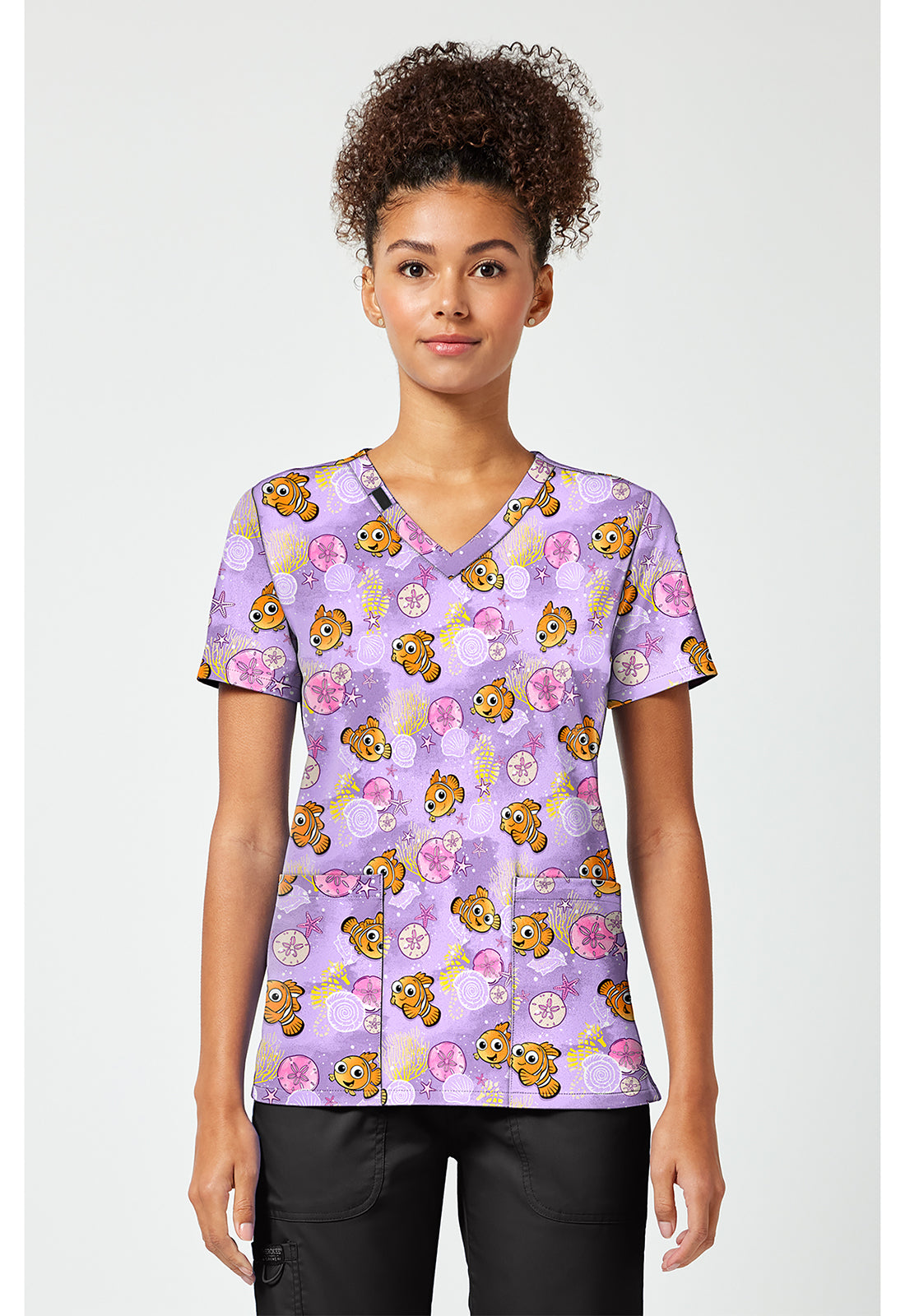 Tooniforms TF796 Women's Print V-Neck Scrub Top Fantastic Nemo