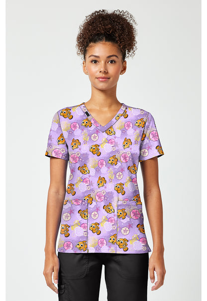 Tooniforms TF796 Women's Print V-Neck Scrub Top Fantastic Nemo
