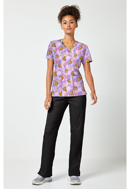 Tooniforms TF796 Women's Print V-Neck Scrub Top Fantastic Nemo