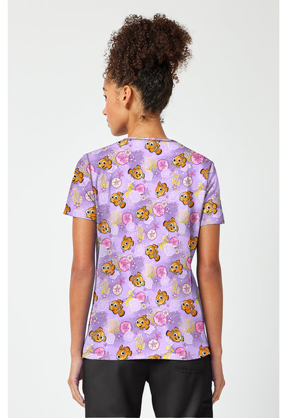 Tooniforms TF796 Women's Print V-Neck Scrub Top Fantastic Nemo