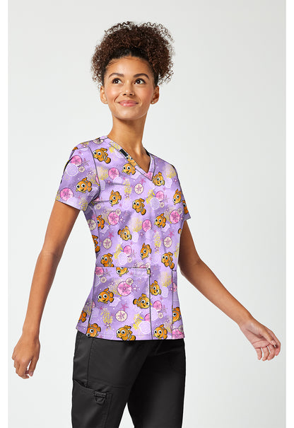 Tooniforms TF796 Women's Print V-Neck Scrub Top Fantastic Nemo