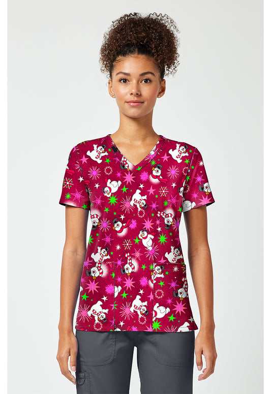 Tooniforms TF796 Women's Print V-Neck Scrub Top Must Be Magic