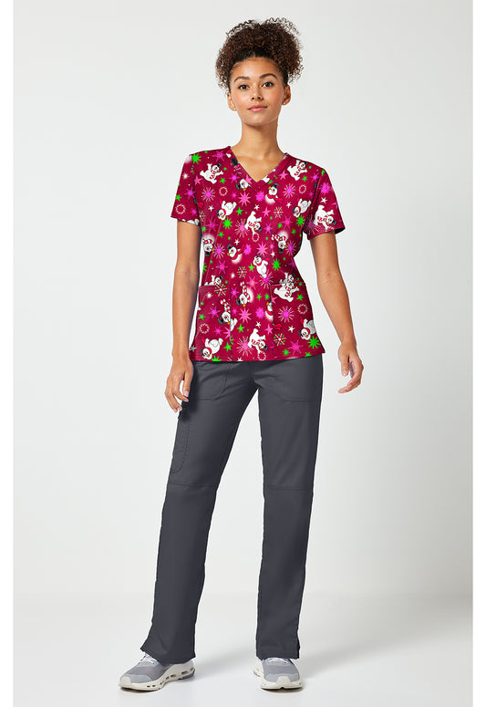 Tooniforms TF796 Women's Print V-Neck Scrub Top Must Be Magic