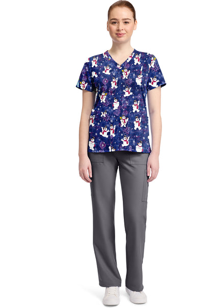 Tooniforms TF796 Print V-Neck Top Chilly Tiles