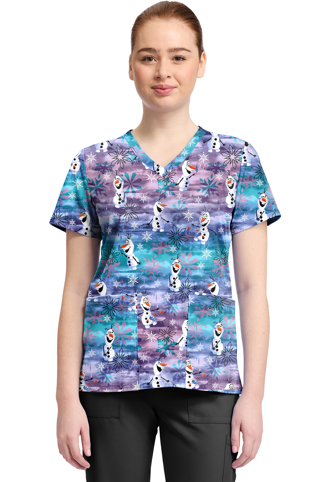 Tooniforms TF796 Print V-Neck Top Olaf In Arendelle