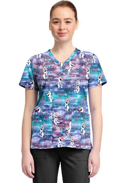 Tooniforms TF796 Print V-Neck Top Olaf In Arendelle