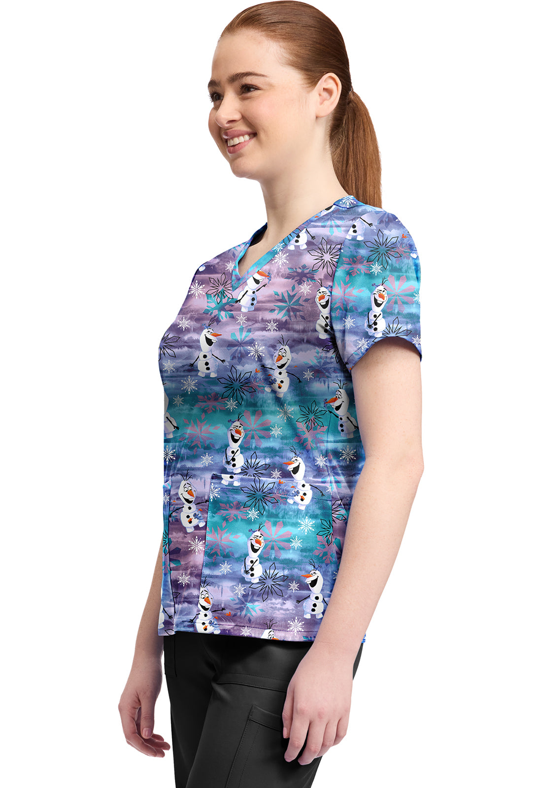 Tooniforms TF796 Print V-Neck Top Olaf In Arendelle