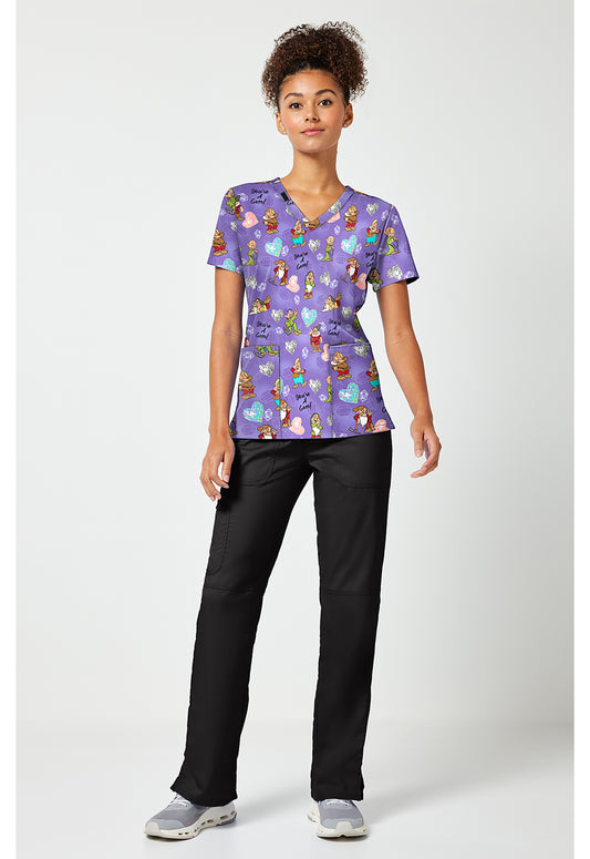 Tooniforms TF796 Women's Print V-Neck Scrub Top My Little Gem