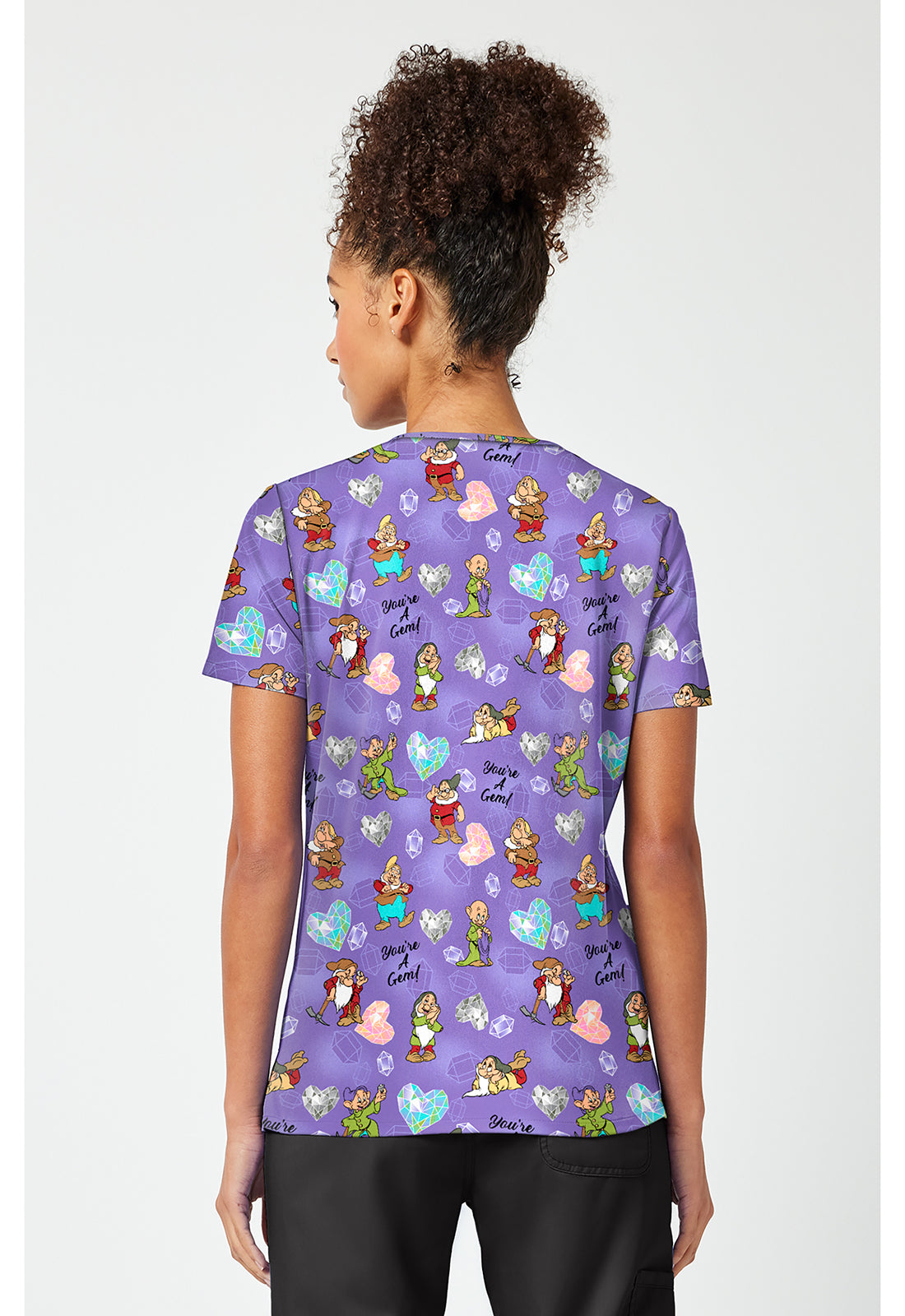 Tooniforms TF796 Women's Print V-Neck Scrub Top My Little Gem