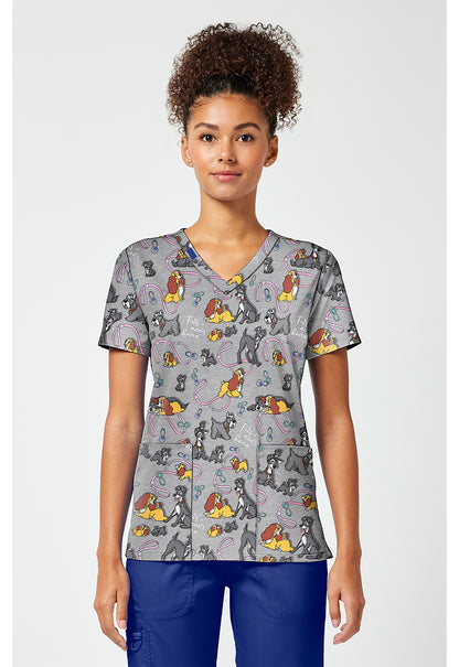 Tooniforms TF796 Women's Print V-Neck Scrub Top Lady'S Forever Home