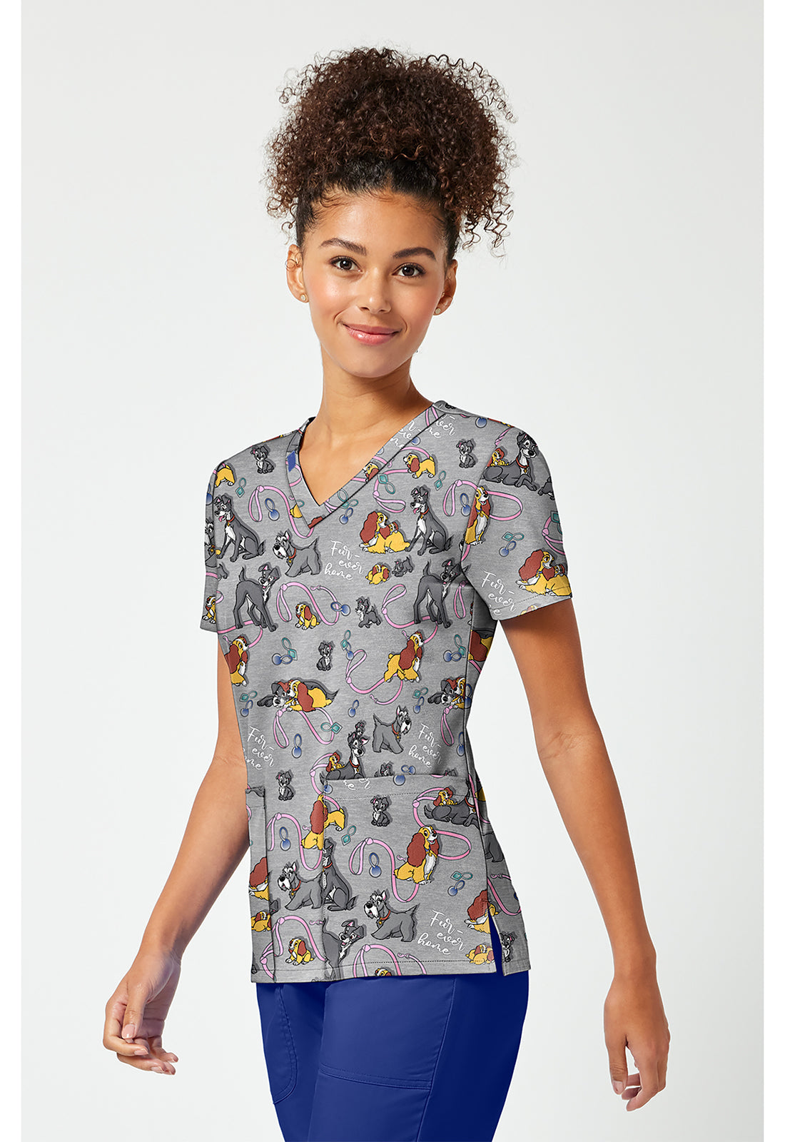 Tooniforms TF796 Women's Print V-Neck Scrub Top Lady'S Forever Home