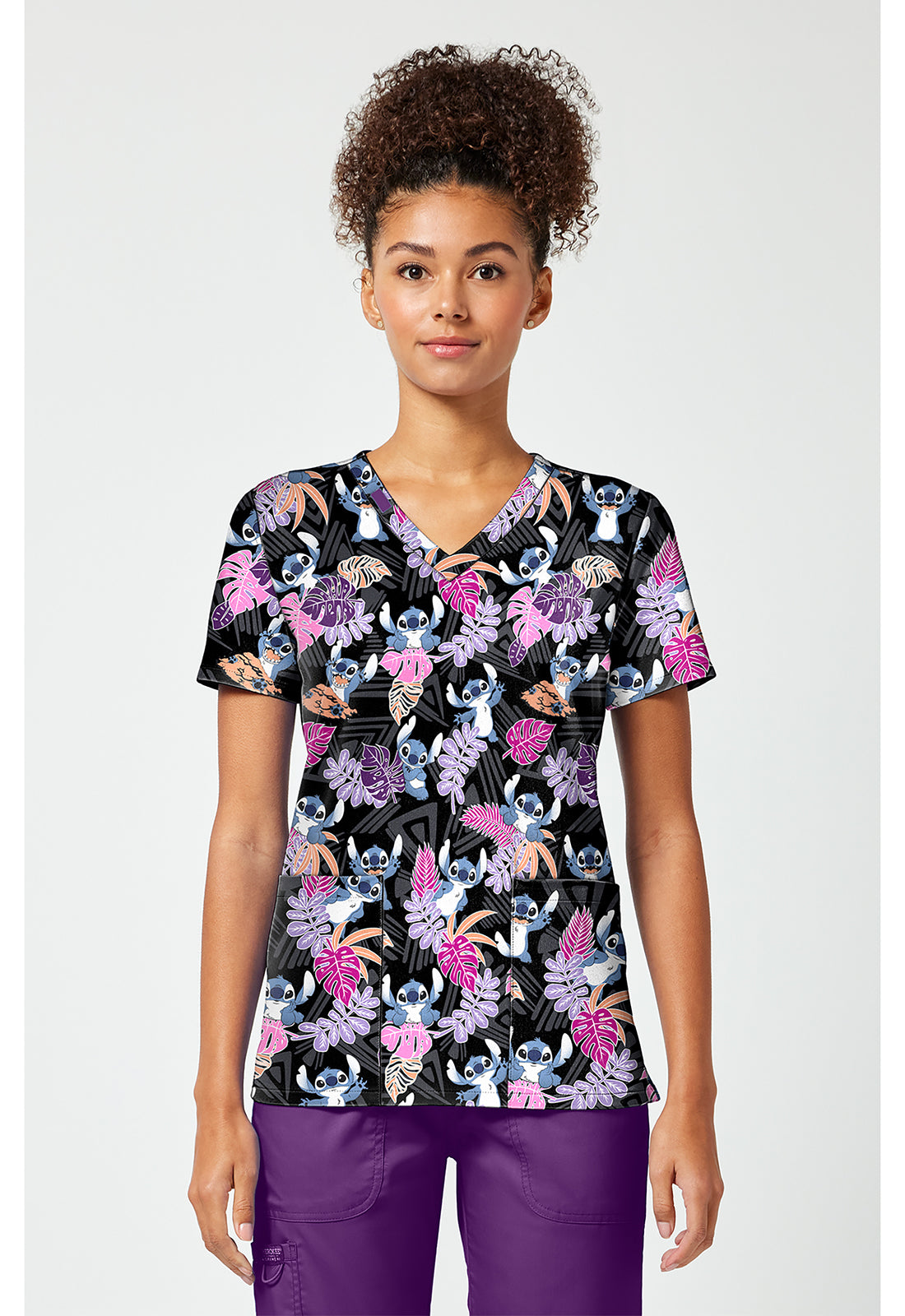 Tooniforms TF796 Women's Print V-Neck Scrub Top Stitch Tribe