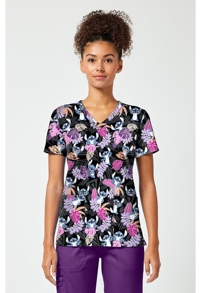 Tooniforms TF796 Women's Print V-Neck Scrub Top Stitch Tribe