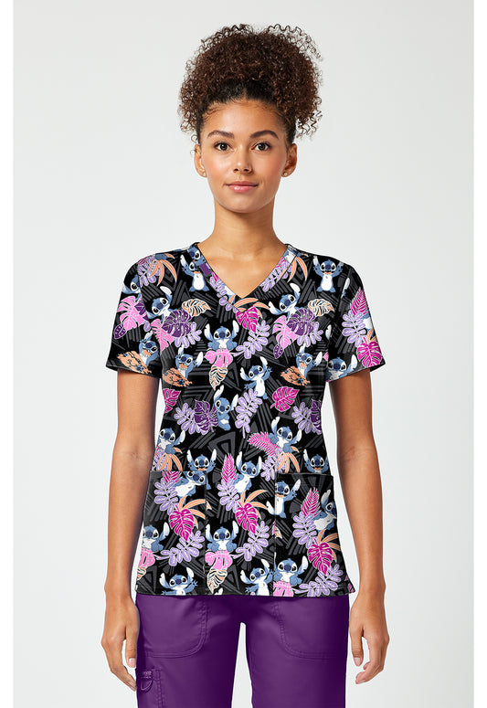Tooniforms TF796 Women's Print V-Neck Scrub Top Stitch Tribe