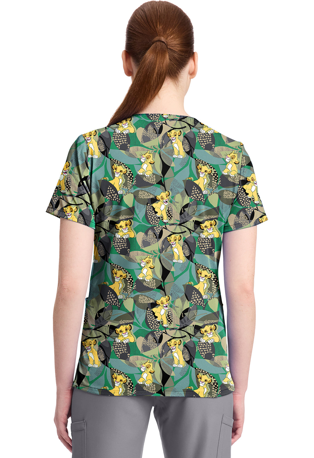 Tooniforms TF796 Print V-Neck Top Tropical Roar