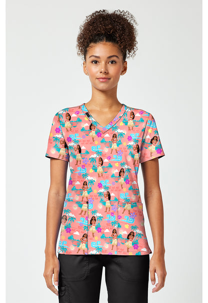 Tooniforms TF796 Women's Print V-Neck Scrub Top The Sea Is Calling