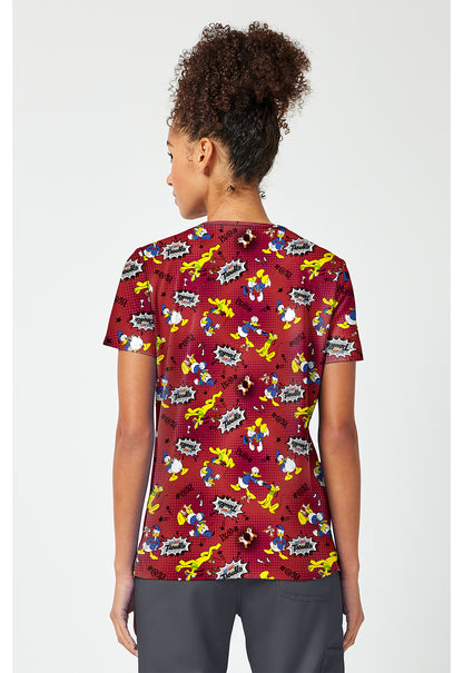 Tooniforms TF796 Women's Print V-Neck Scrub Top Ulti-Mutt Trouble
