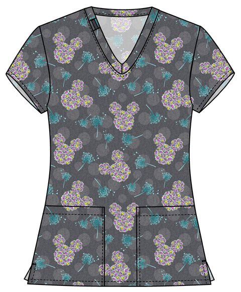 Tooniforms TF796 Print V-Neck Top Dandy Mickey