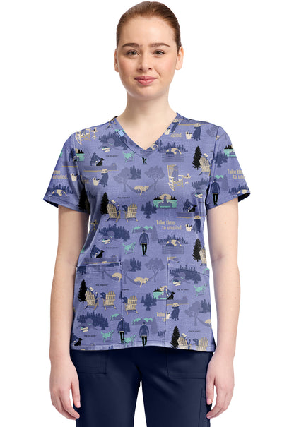 Tooniforms TF796 Print V-Neck Top image 1