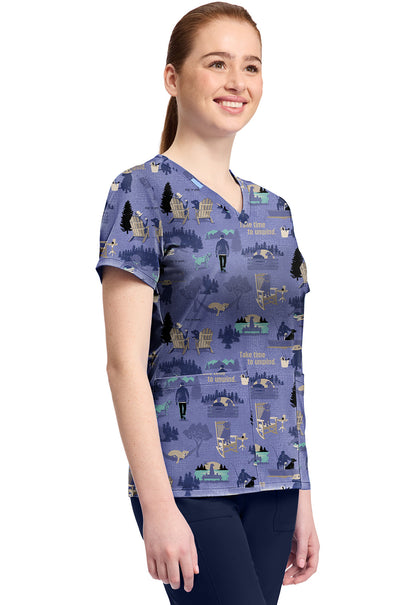 Tooniforms TF796 Print V-Neck Top image 3