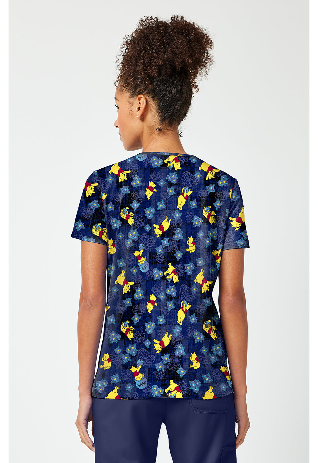Tooniforms TF796 Women's Print V-Neck Scrub Top Plaid Petals