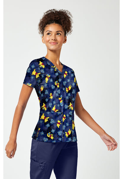 Tooniforms TF796 Women's Print V-Neck Scrub Top Plaid Petals