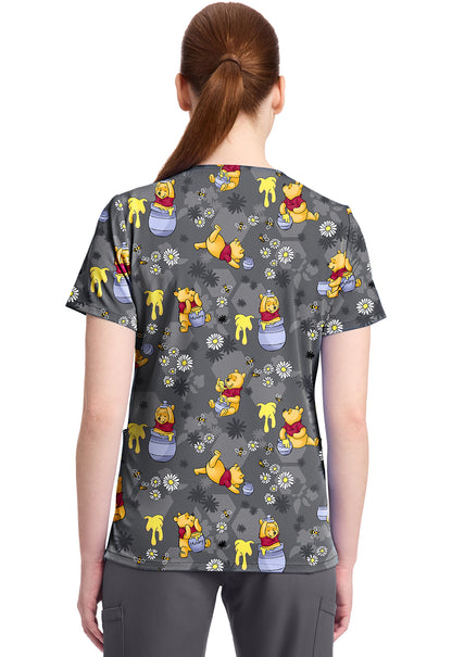 Tooniforms TF796 Print V-Neck Top Honey Business