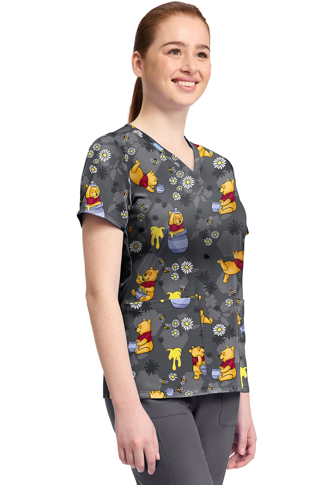 Tooniforms TF796 Print V-Neck Top Honey Business