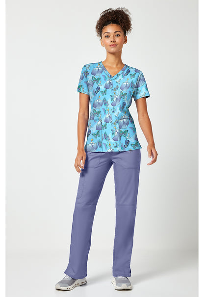 Tooniforms TF796 Women's Print V-Neck Scrub Top Cinderella Flight