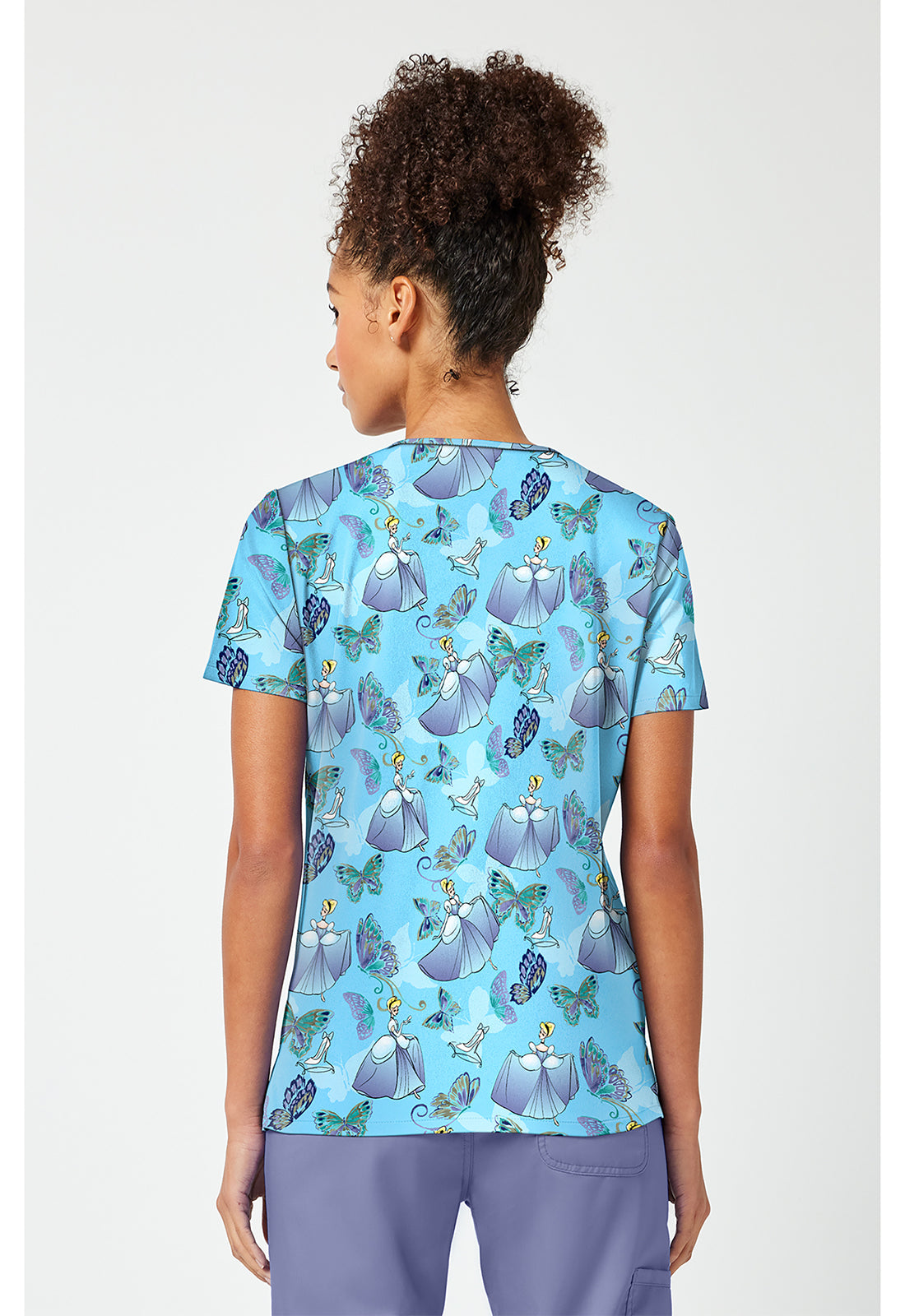 Tooniforms TF796 Women's Print V-Neck Scrub Top Cinderella Flight