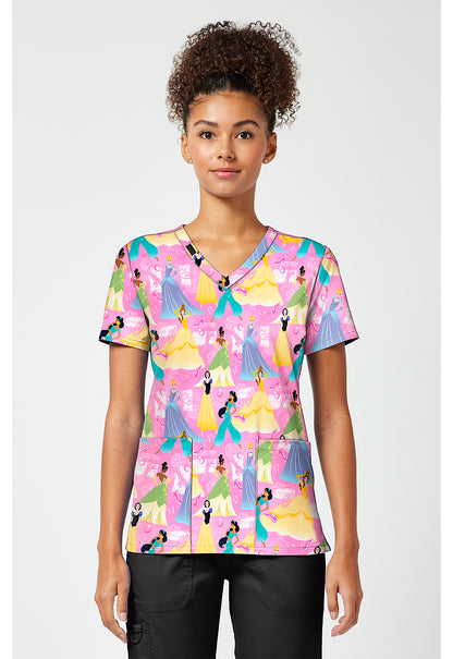 Tooniforms TF796 Women's Print V-Neck Scrub Top Fashion Princess