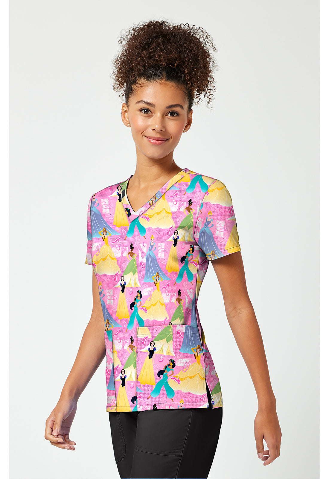 Tooniforms TF796 Women's Print V-Neck Scrub Top Fashion Princess