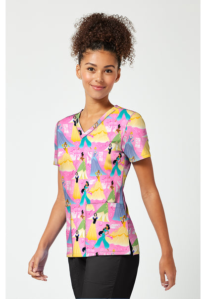 Tooniforms TF796 Women's Print V-Neck Scrub Top Fashion Princess