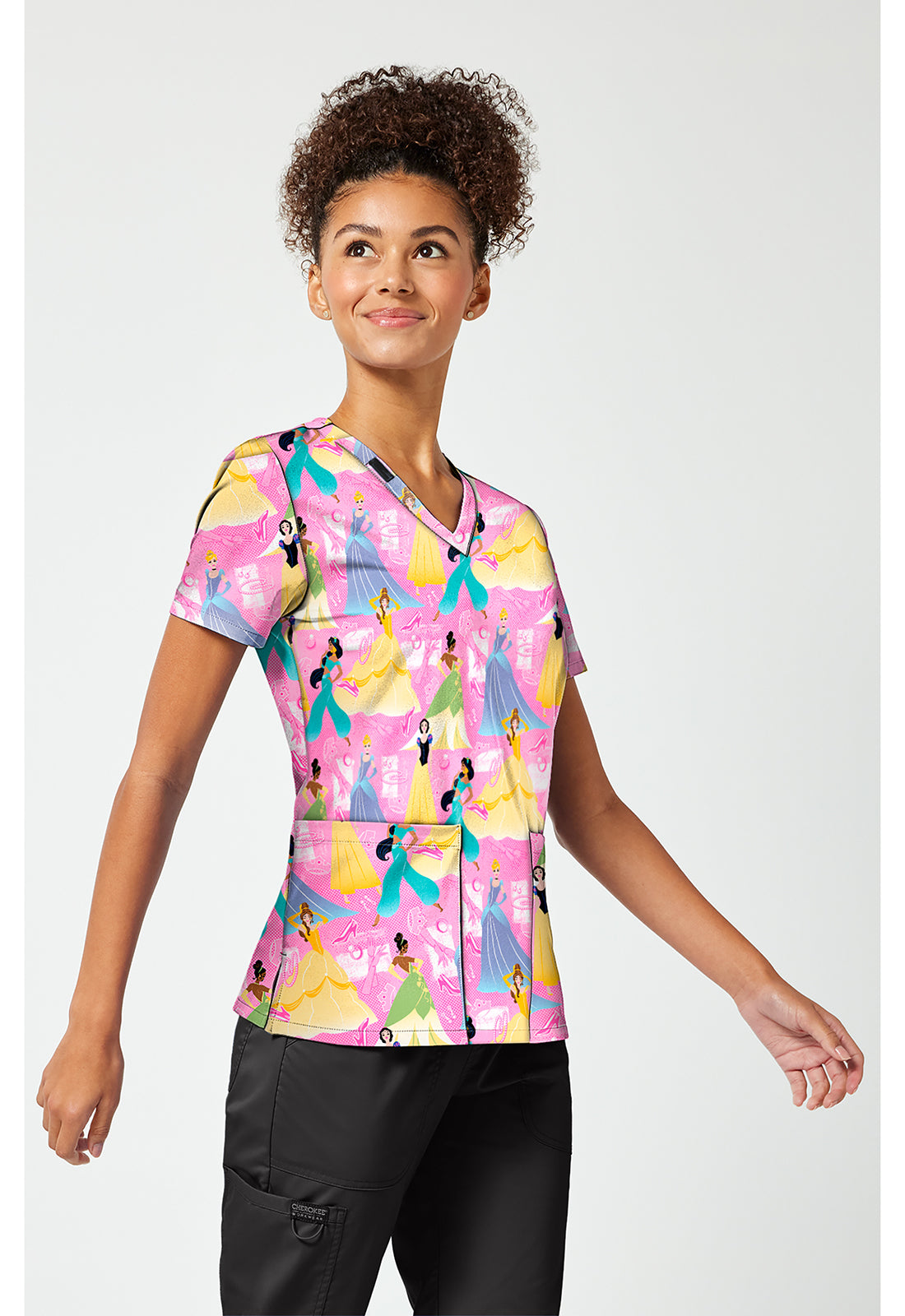 Tooniforms TF796 Women's Print V-Neck Scrub Top Fashion Princess