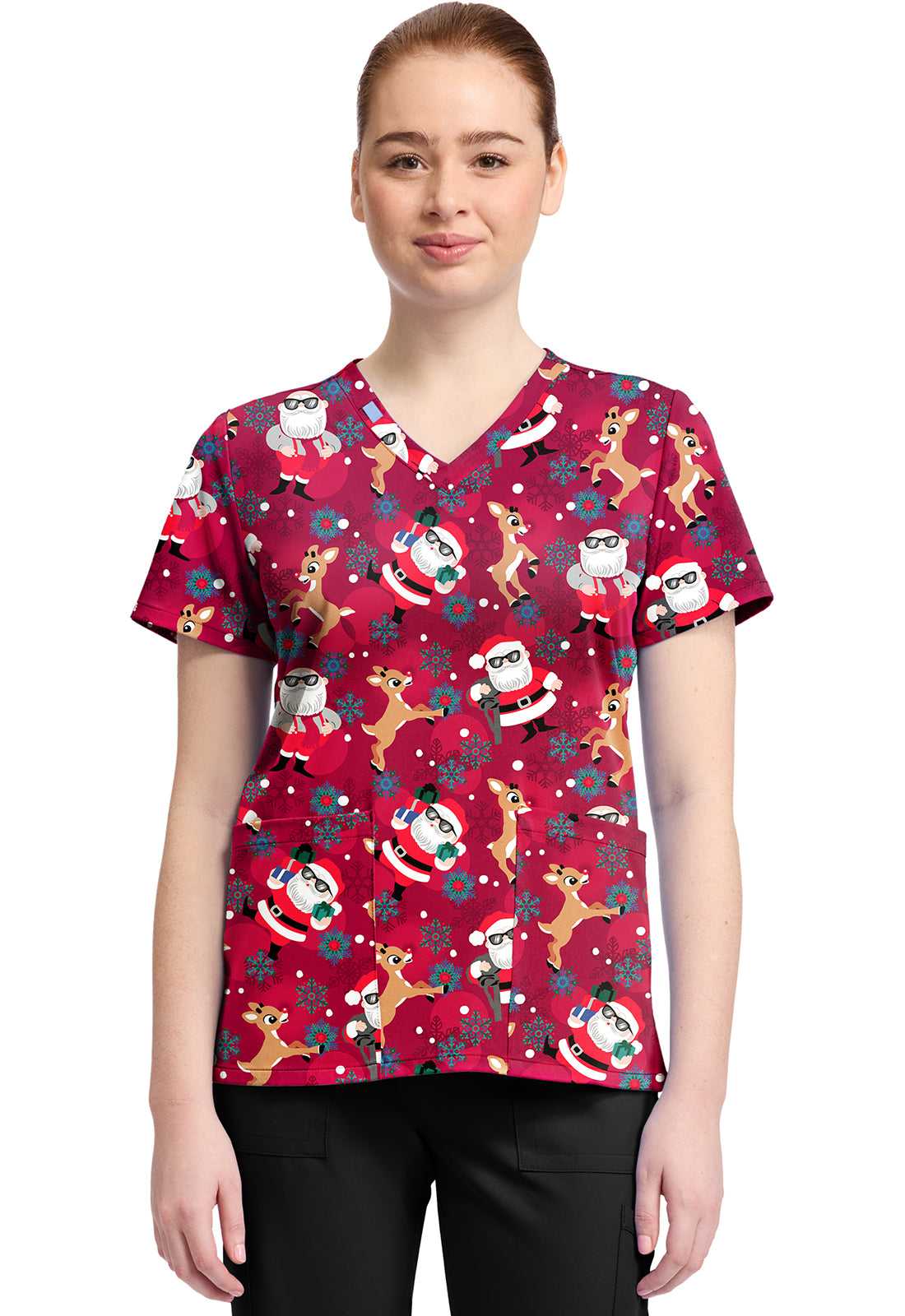 Tooniforms TF796 Print V-Neck Top Future Is Bright