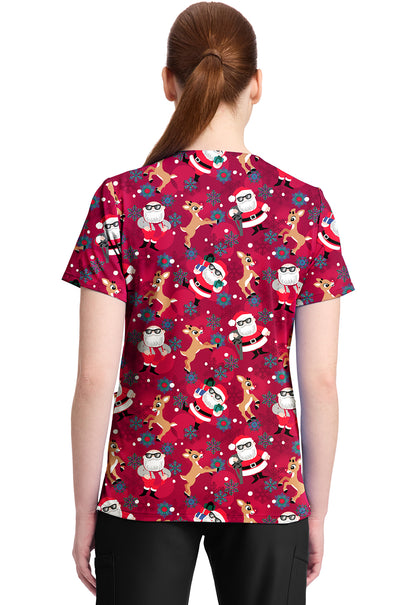 Tooniforms TF796 Print V-Neck Top Future Is Bright