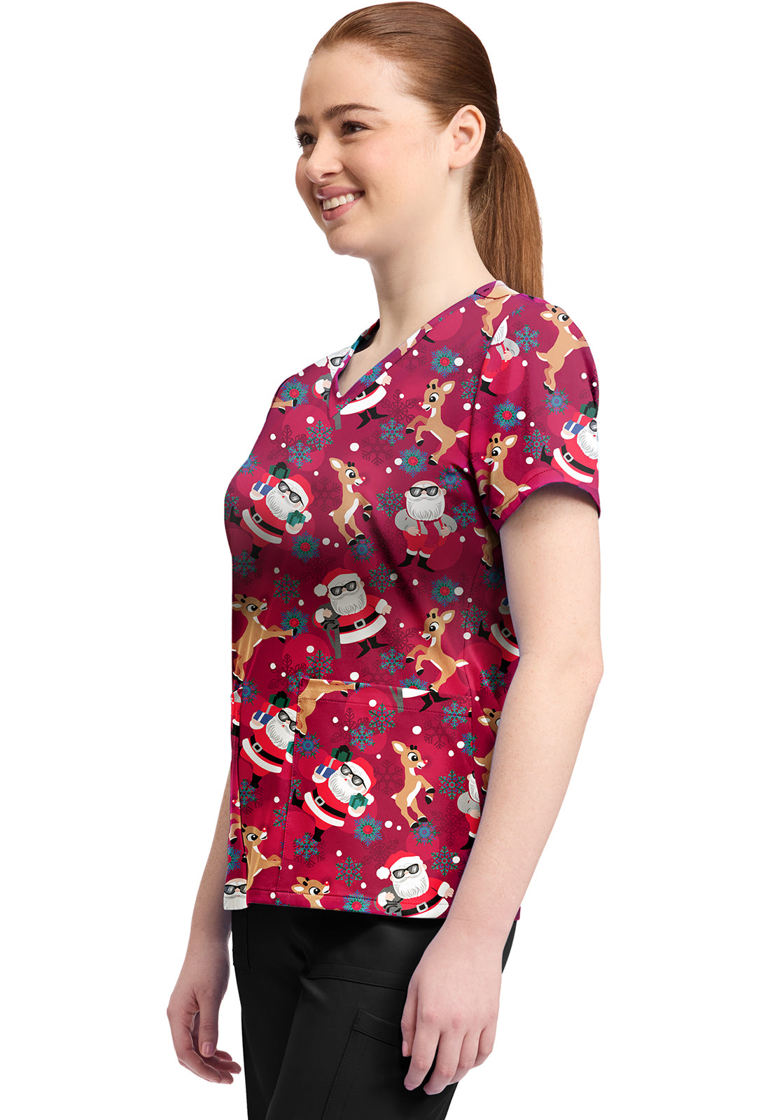 Tooniforms TF796 Print V-Neck Top Future Is Bright