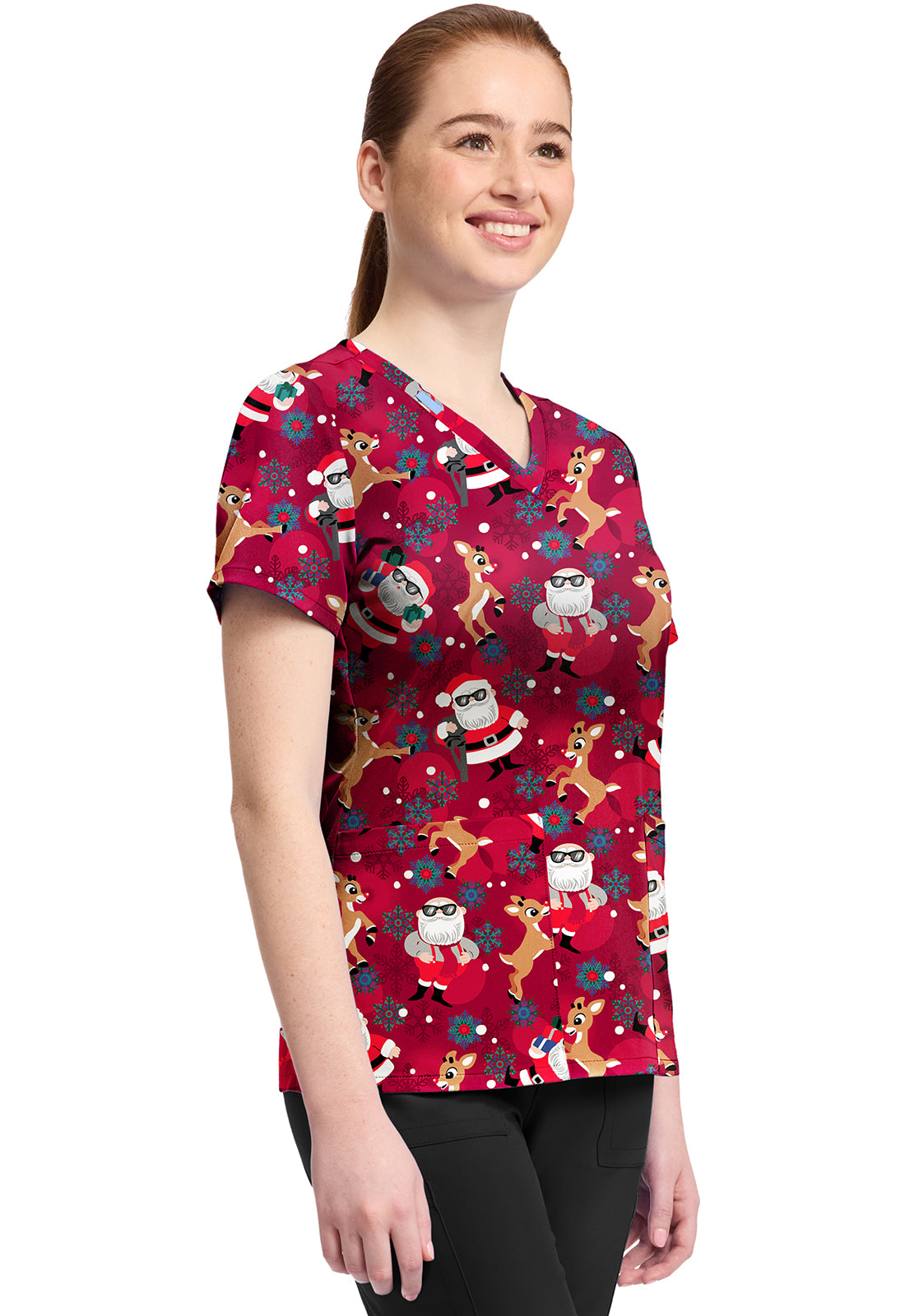 Tooniforms TF796 Print V-Neck Top Future Is Bright
