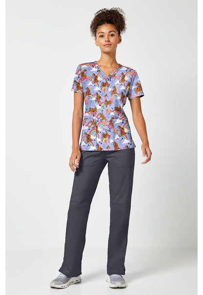 Tooniforms TF796 Women's Print V-Neck Scrub Top I Found A Clue