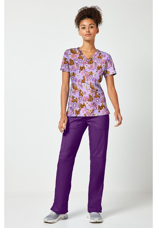 Tooniforms TF796 Women's Print V-Neck Scrub Top Mystery Garden