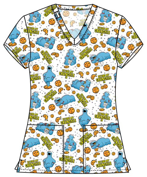 Tooniforms TF796 Print V-Neck Top Crunches