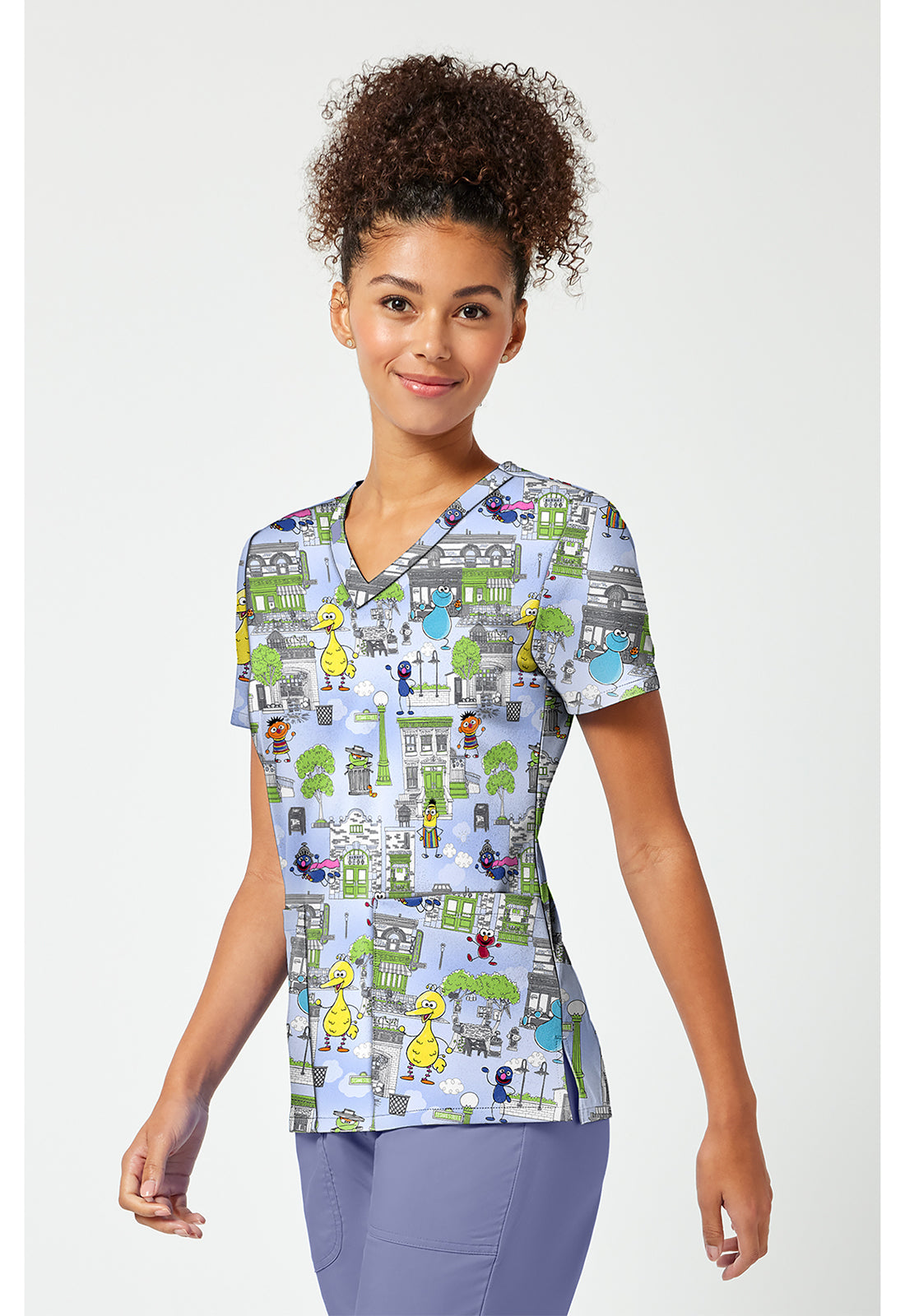 Tooniforms TF796 Women's Print V-Neck Scrub Top Doodle Days