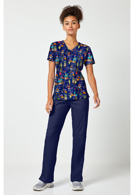 Tooniforms TF796 Women's Print V-Neck Scrub Top Wild And Furry