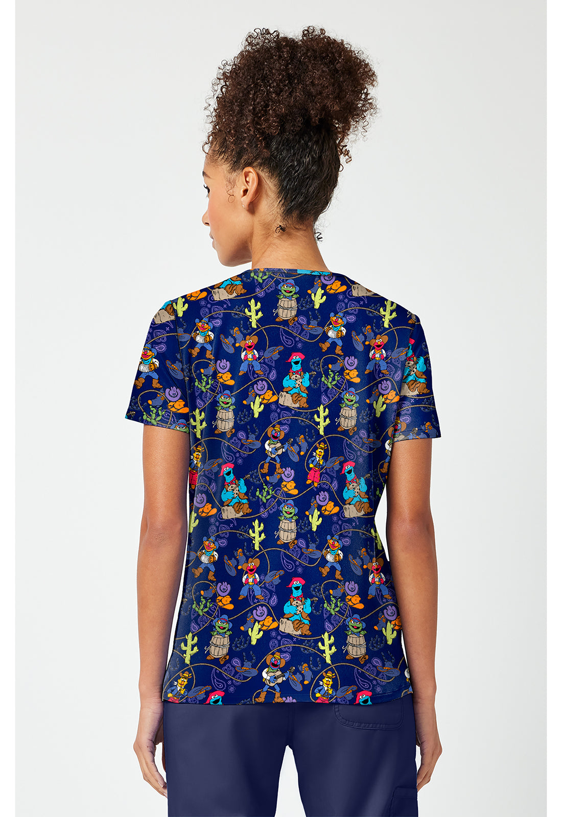 Tooniforms TF796 Women's Print V-Neck Scrub Top Wild And Furry