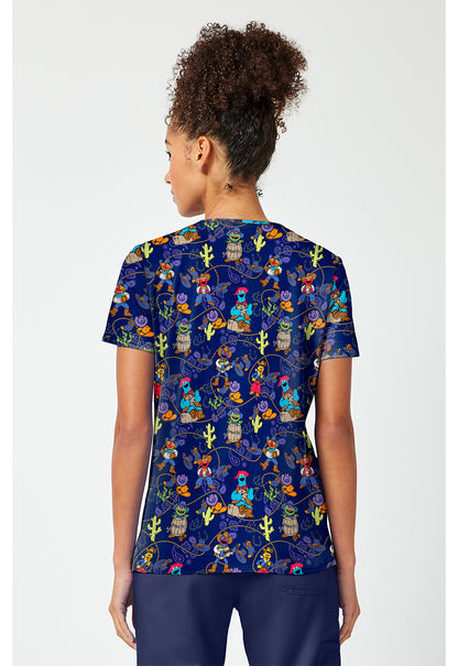 Tooniforms TF796 Women's Print V-Neck Scrub Top Wild And Furry