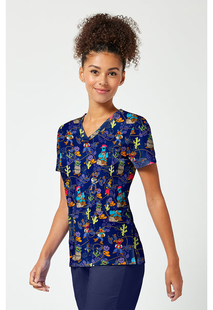 Tooniforms TF796 Women's Print V-Neck Scrub Top Wild And Furry