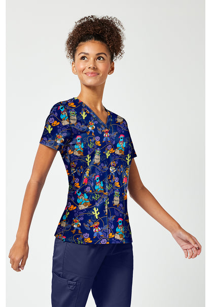 Tooniforms TF796 Women's Print V-Neck Scrub Top Wild And Furry