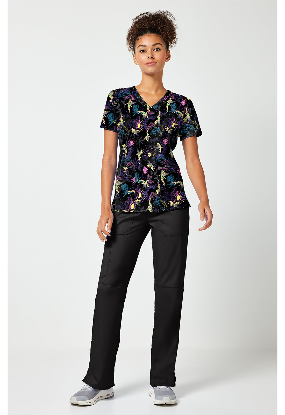 Tooniforms TF796 Women's Print V-Neck Scrub Top Celestial Tropics